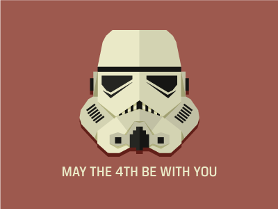 May The 4th Be With You digital geek icon illustration movie star wars storm trooper vector