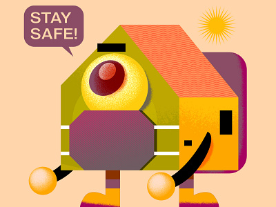 Stay Safe affinitydesigner character design digital icon illustration mask texture vector wfh workfromhome