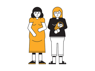 mothers black branding editorial icon illustration indonesia minimal mother vector yellow