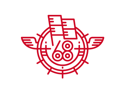 Indonesia 68 digital flag icon illustration illustrator indonesia line number red vector white wing