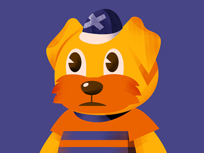 momoji blue character children dog friday hat icon illustration simple terrier yorkie
