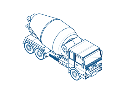 Concrete Mixer WIP (.gif) animation blue car gif grey icon illustration illustrator line poster vector vehicle