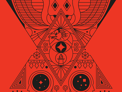 TedxJakarta Garuda bird decade icon illustration indonesia jakarta lineart red ten vector