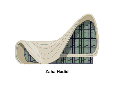 Zaha Hadid affinitydesigner architect architecture building editorial icon illustration landmark material vector