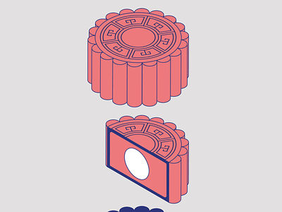 MOON CAKE china chinese editorial festival icon illustration moon mooncake pink vector