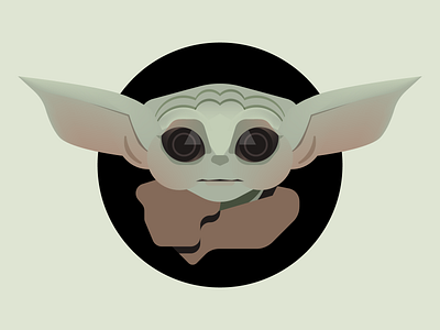 Baby Yoda disney green grogu head icon illustration mandalorian starwars vector yoda