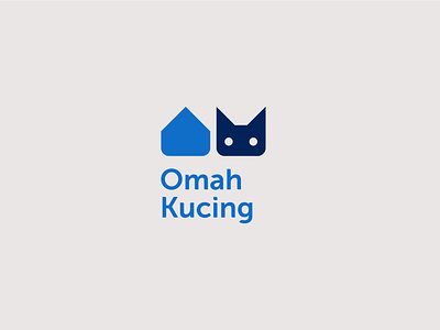 Omah Kucing Logo animal blue branding cat design icon illustration indonesia vector