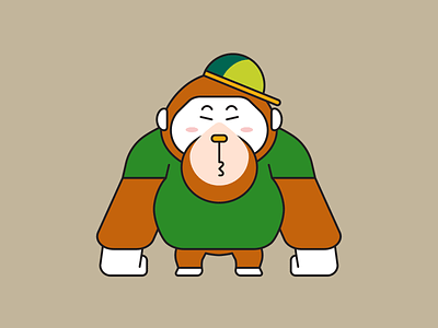 orangutan animal green hype icon illustration indonesia mascot orangutan primate vector