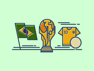 World Cup 2014 brazil digital football icon illustration illustrator indonesia line soccer vector world yellow