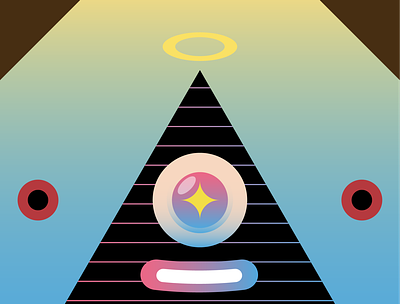 Pyramid cute design digital editorial emoji emoticon eye icon illustration pyramid vector
