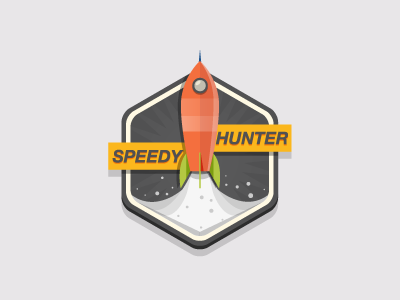 Rocket Badge badge black digital flatdesign icon illustration indonesia logo rocket space vector