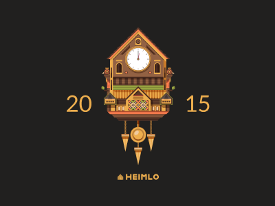Heimlo - Hello 2015 2015 black clock flatdesign heimlo icon illustration vector year yellow