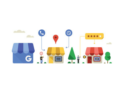Small Business city building jakarta indonesia illustrator infographic google icon flat design vector