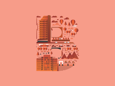 B alphabet architecture building icon illustrator indonesia jakarta monochrome red typography