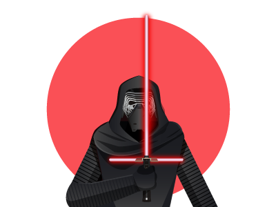 Kylo Ren black digital icon illustration jedi kylo ren movie sith star wars starwars vector