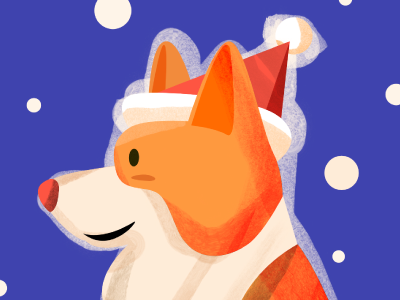 Corgi Christmas affinity blue christmas corgi digital dog happy holiday illustration texture vector