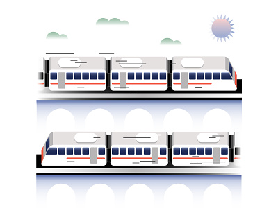 MRT editorial gradient illustration indonesia jakarta magazine science texture train