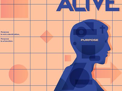 Purpose blue church cover editorial geometry icon illustration jakarta magazine minimal people