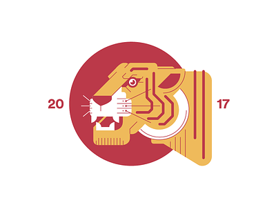 Tora animal flat icon illustration japan logo mascot minimal red tiger tora yellow