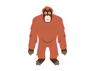 Orangutan animal banana brown icon illustration indonesia monkey orangutan primate science