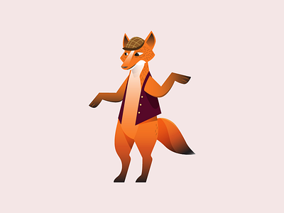 Fox animal book children cute fox hat icon illustration indonesia orange play