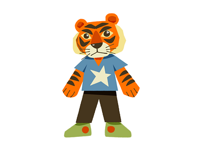 Tigra animal book icon illustration indonesia orange people science star tiger