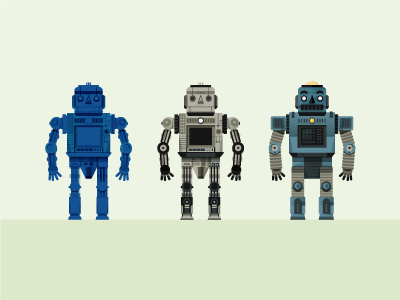 Build the robot!! blue design frame icon illustration robot skull vintage web website