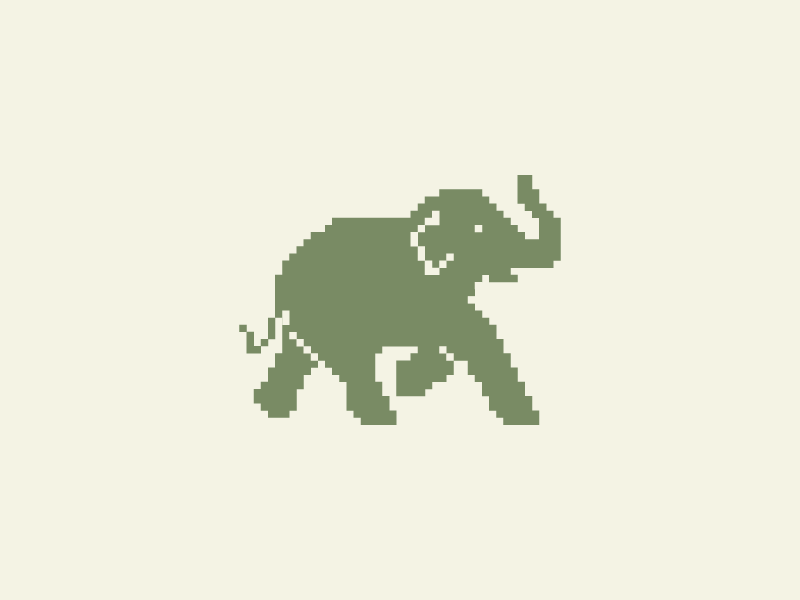 Pixel Elephant logo green pixel elephant editorial animal vector icon indonesia illustration