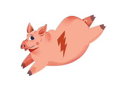 ThunderOink affinity animal bali character fun pig pink poster texture thunder vector