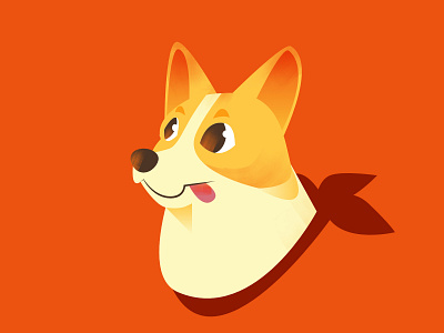 Doge corgi dog dog logo doge icon illustration orange shibainu vector yellow