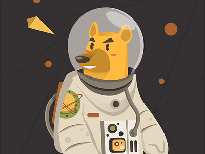 Astro doge animal astronaut design digital dog illustration illustrator space ui vector