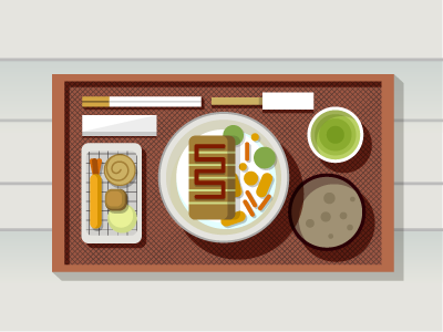 Bento box design digital eat icon illustration japan red vector