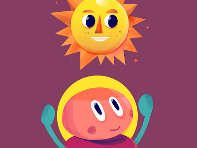 sunny side up affinitydesigner character design digital icon illustration indonesia mascot sun vector