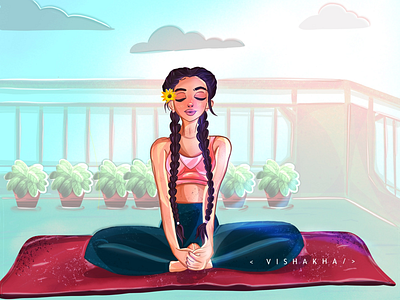 Butterfly pose🦋 art characterdesign digital illustration illustration procreate yoga yoga pose