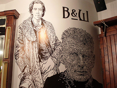 Beckett & Wilde art bar drawing france graffiti hand drawn illustration illustrator installation irish mural wallart
