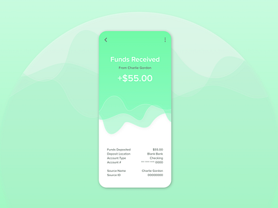 Payment App - Funds Received app app concept green payment app sans serif ui ui desgin