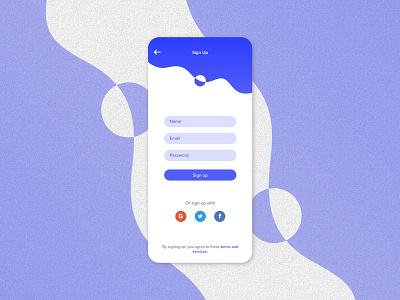 Sign Up - Mobile App abstract app concept blue mobile app sans serif sign up social media ui desgin