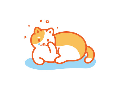 猛虎落泪 cat stroke illustration