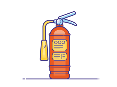 fire extinguisher stroke illustration