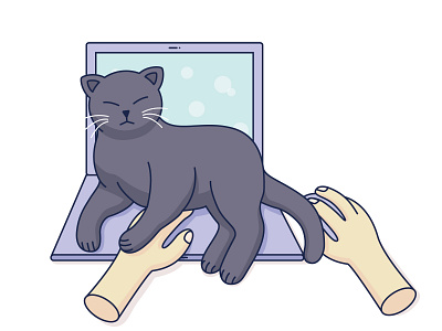 cat cat stroke illustration