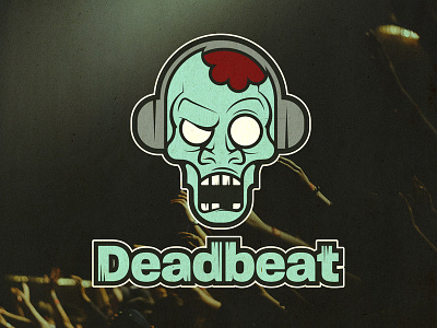Deadbeat logo adobe illustrator branding design dubstep headphones icon idm illustration logo logo a day muisc vector zombie