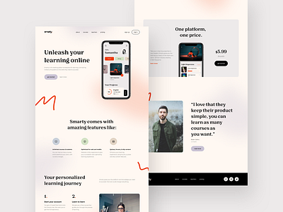 Education Product Page app colors concept design e learning education landing minimal product page study ui ux web website