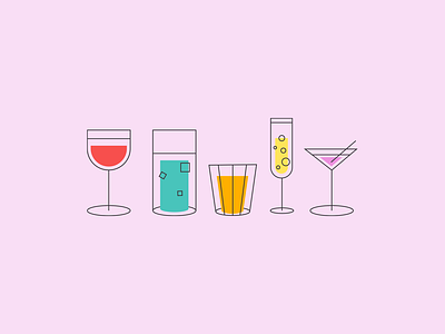 Drinks design illustration ilustración