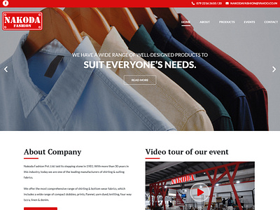 Designed WordPress Website for Textile Industry