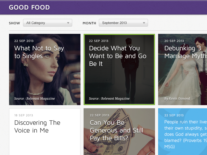 Good Food thumbnail article grid