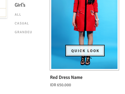 Quick Look button ecommerce hover product