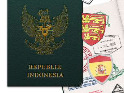 Indonesian Passport weekend inc illustration badge country world