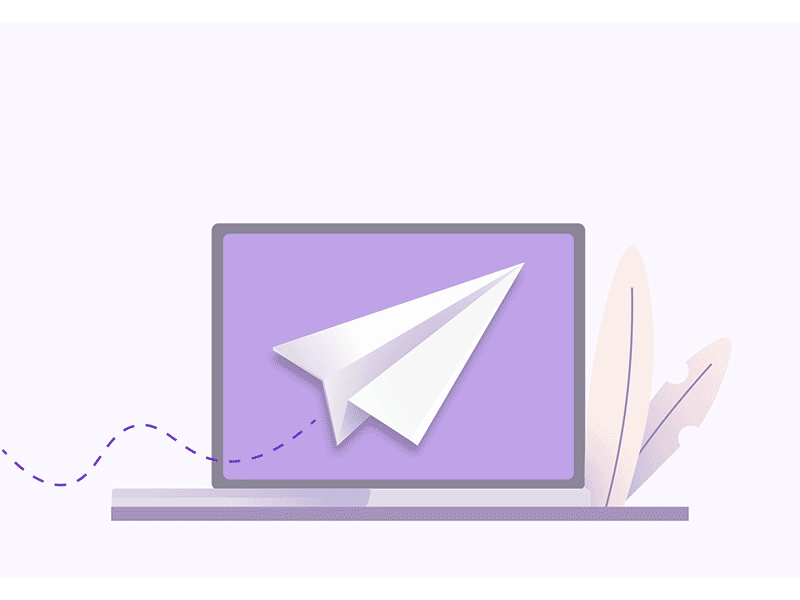 Sent GIF after affects animated illustration animation design digitalillustration editorialillustration flying gif illustration illustrator laptop paper aeroplane paper airplane purple sent ui vector