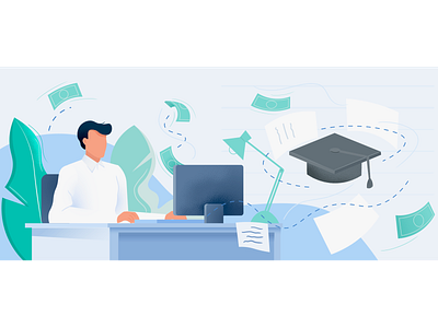 Can degree apprenticeships bridge the adult skills gap? blog illustration digitalillustration editorialillustration edtech illustration illustrator student vector working