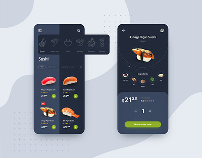 Sushi Food App app app design design design food food app sushi sushiapp ui ui design ux web